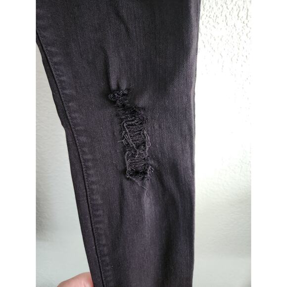 PacSun Power Super Stretch Black Distressed High Rise Ankle Jeggins 26 - Picture 4 of 7